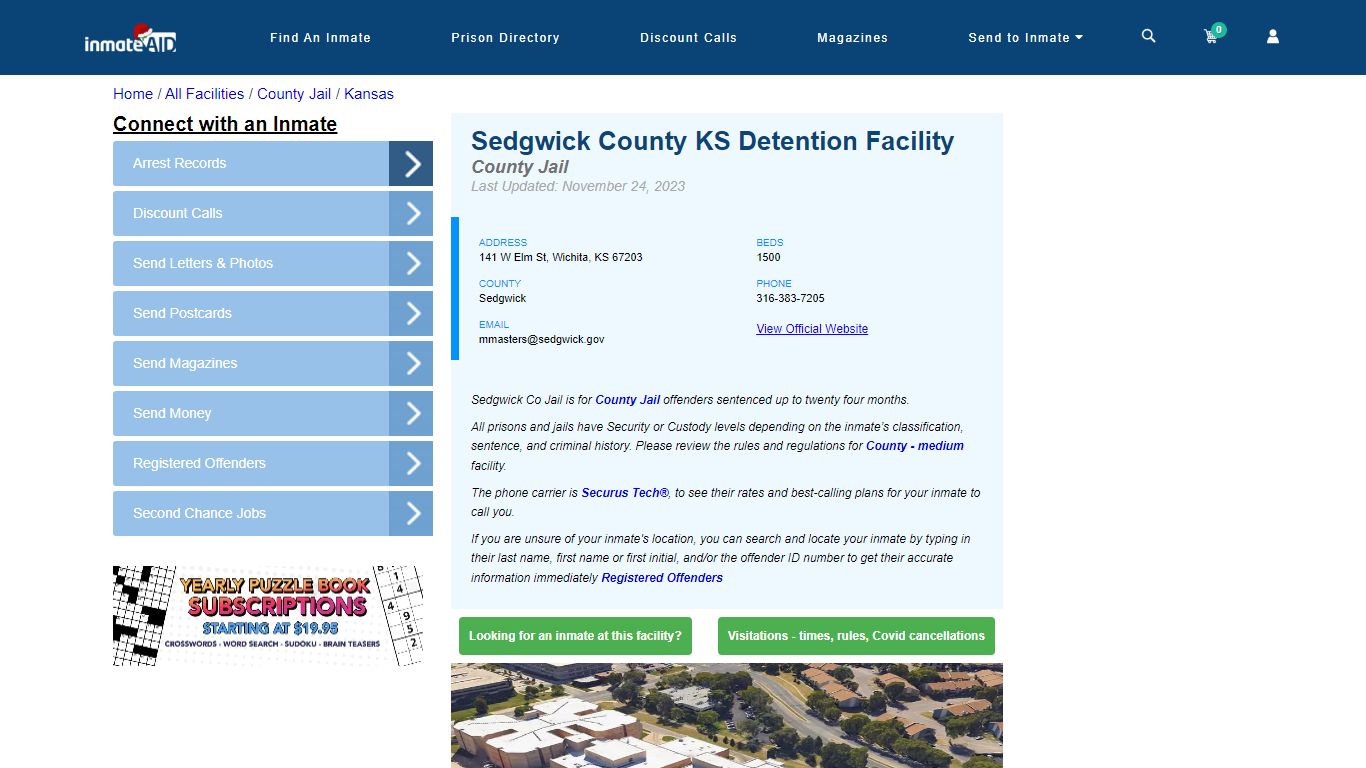 Sedgwick County KS Detention Facility - Inmate Locator - Wichita, KS